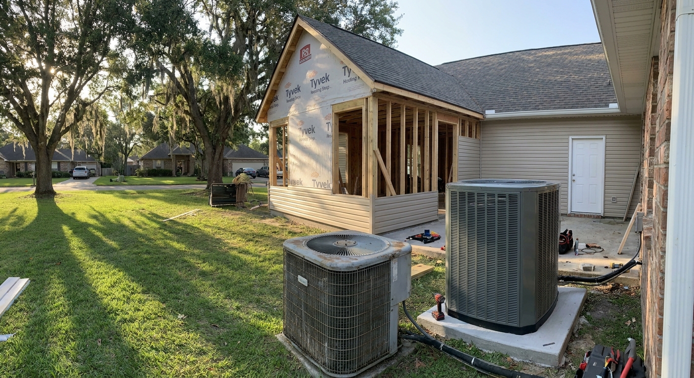 AC unit sizing after home addition in Hammond