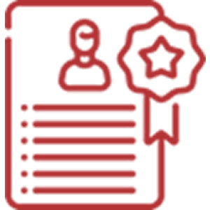 Red scorecard icon with ribbon