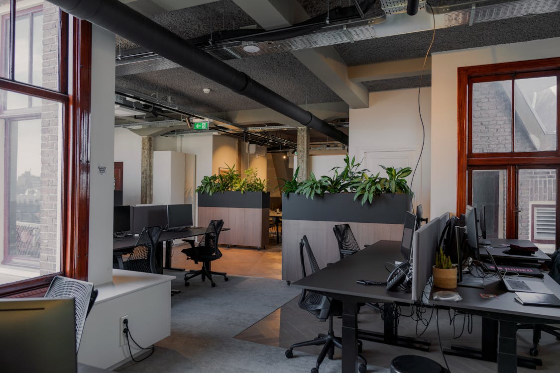 HVAC ductwork in an office