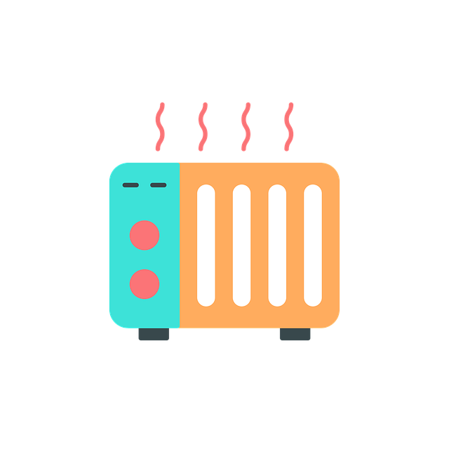 A simple icon of a heater with steam rising from the top