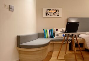 a room with wooden floors.